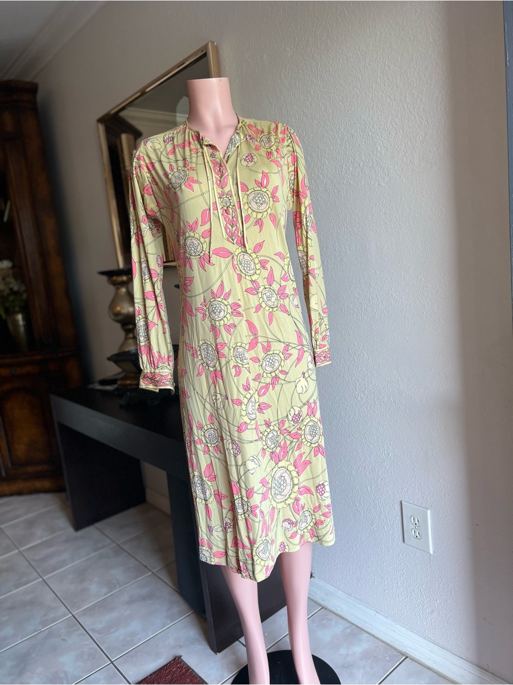 Vintage Emilio Pucci Pink and Cream Signature Print Blouse